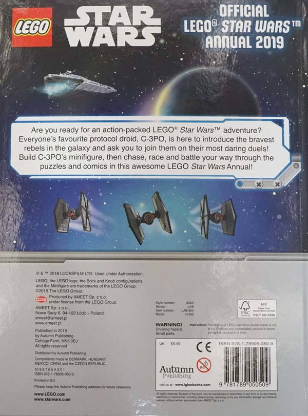 Official Lego Star Wars Annual 2019 (With Figurine) BBW BOOKS